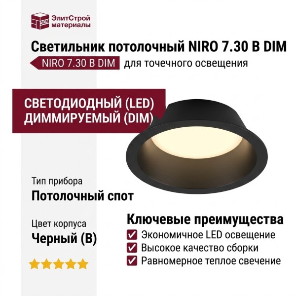 Светильник потолочный NIRO 7.30 B DIM
