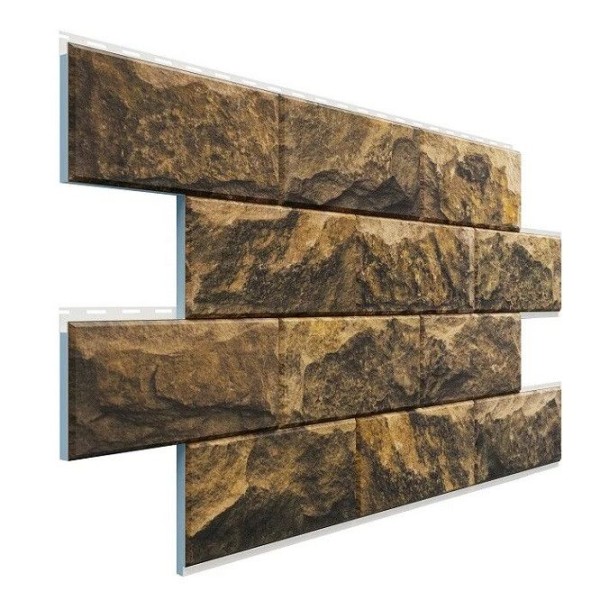 Термопанель фасадная Доломит с дизайном Дагестанского камня Тигровый глаз