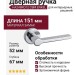 Дверная ручка на круглой розетке HA248RO12 CBM ENKEL, материал Замак, отделка Хром, 151*52*67 мм