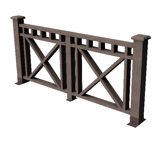 Декоративное ограждение из ДПК GRINDERDECO Виктория, цвет венге.