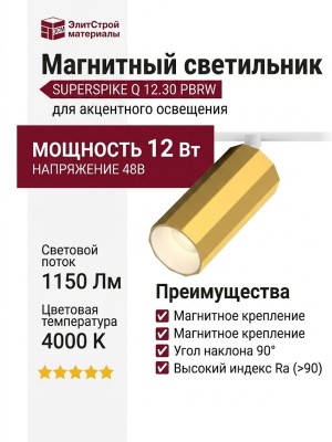 Магнитный трековый светильник SUPERSPIKE Q 12.30 PBRW