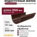 Водосточный желоб Docke Premium 3 м, цвет Шоколад