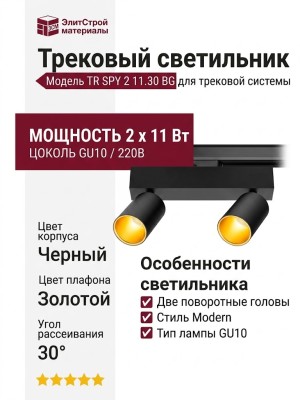 Трековый светильник 220 вольт TR SPY 2 11.30 BG