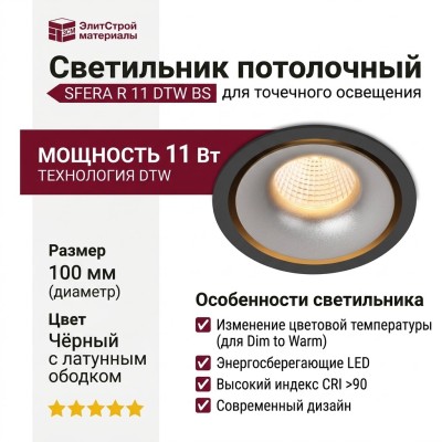 Светильник потолочный SFERA R 11 DTW BS