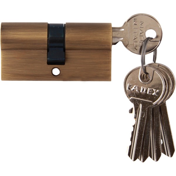 Цилиндр 60 30/30 5 ключей Матовая бронза, материал Латунь, отделка Бронза