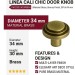 Ручка кнопка Linea Cali "CHIC" PM 20201670PB034 mm, материал Латунь, отделка Бронза, 30*d=34 мм