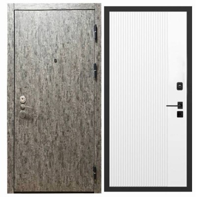 Дверь входная «Скала», внутренняя панель НШ-9/2А ( молочный софт)