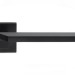 Дверная ручка на квадратной розетке "GIRO" BLACK MATT 487/024, материал Замак, цвет Черный, отделка Черный, 154*50 мм