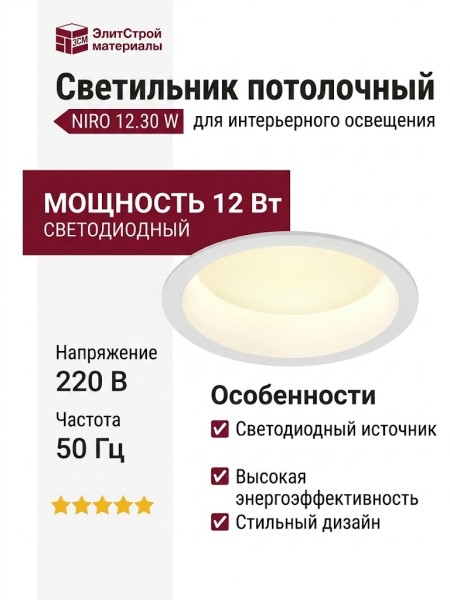 Светильник потолочный NIRO 12.30 W