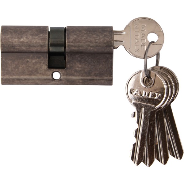 Цилиндр 60 30/30 5 ключей Античное серебро, материал Латунь, отделка Серебро