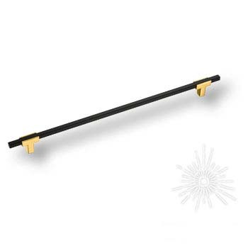 Ручка скоба 778-320-Gold-Matt Black, материал Замак, цвет Чёрный, отделка Золото Черный, 27*14*390 мм