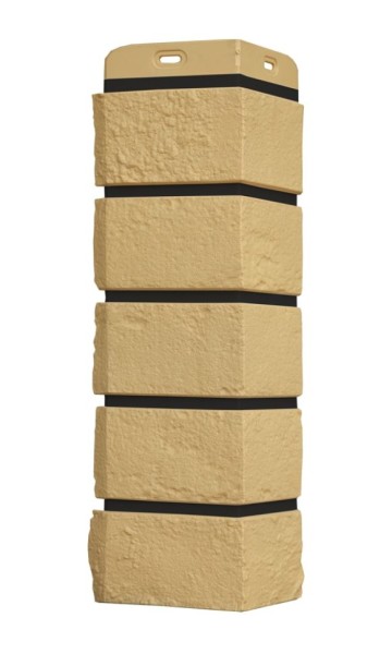 Угол Grand Line, Состаренный кирпич Design Plus, Ваниль с черным швом.