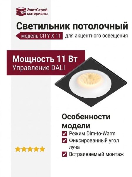 Светильник потолочный CITY X 11 DTW W FB DALI