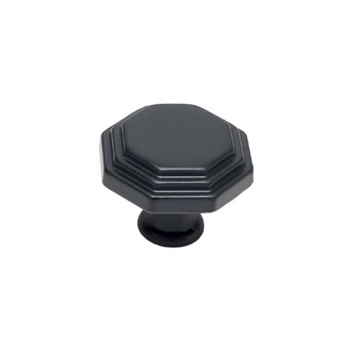 Ручка кнопка 10.819.B0252, материал Замак, цвет Чёрный, отделка Черный, 24*d=32 мм