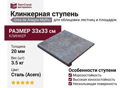 Gres de Aragon Mytho Peldano Acero 33x33 902587