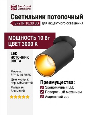 Светильник потолочный SPY IN 10.30 BG