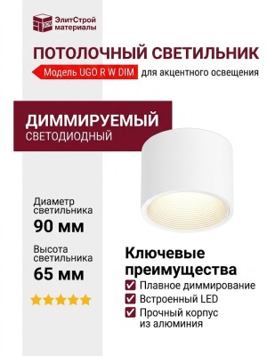 Светильник потолочный UGO R W DIM