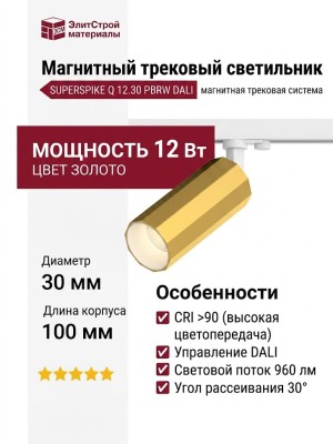 Магнитный трековый светильник SUPERSPIKE Q 12.30 PBRW DALI