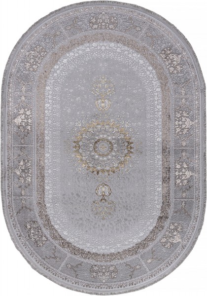 Ковер Zarina A053B light grey shrink овал
