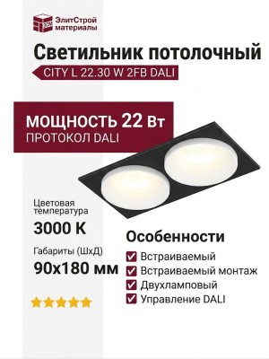 Светильник потолочный CITY L 22.30 W 2FB DALI