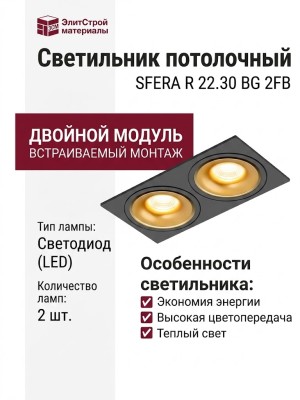 Светильник потолочный SFERA R 22.30 BG 2FB