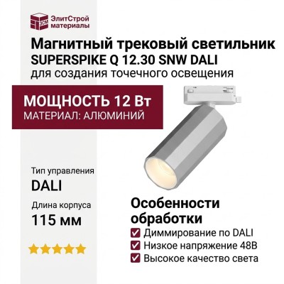 Магнитный трековый светильник SUPERSPIKE Q 12.30 SNW DALI