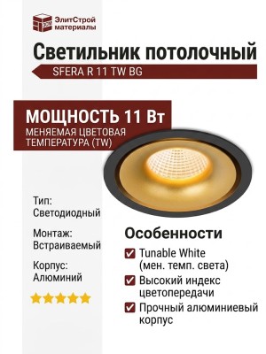 Светильник потолочный SFERA R 11 TW BG