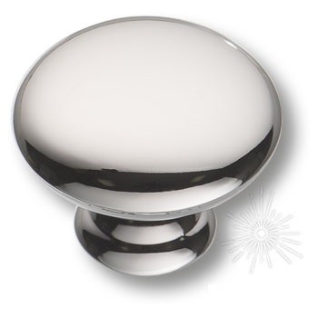 Ручка кнопка 15.324.30.15, материал Замак, отделка Никель, 24*d=30 мм