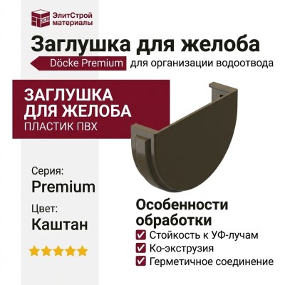 Заглушка для желоба Docke Premium, цвет Каштан