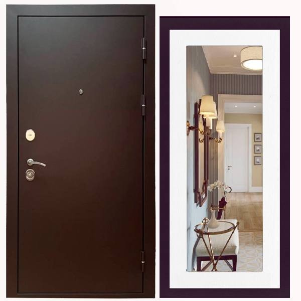 Дверь входная «Стальной Портье», внутренняя панель НШ-9/2 ( молочный софт)