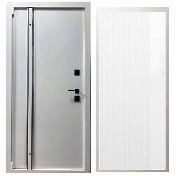 Дверь входная «Стальной Дуэт Пик», внутренняя панель НШ-9/2А( молочный софт)