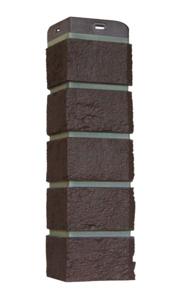 Угол Grand Line, Старинный кирпич Design, RAL 7006 Шоколадный