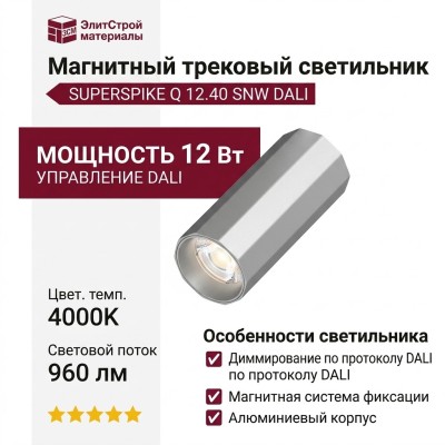 Магнитный трековый светильник SUPERSPIKE Q 12.40 SNW DALI