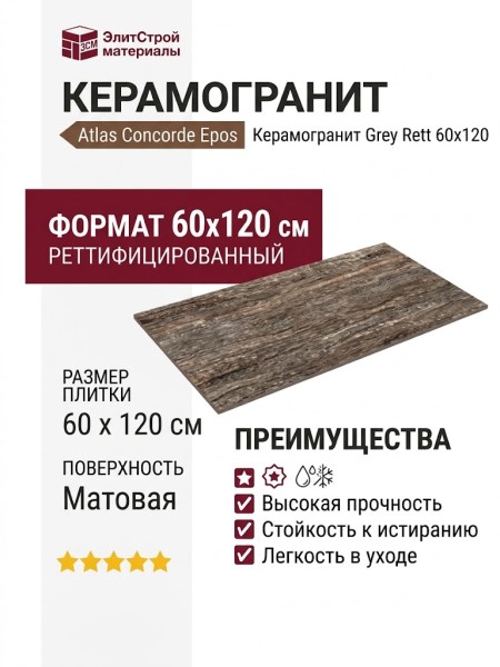 Atlas Concorde Epos Grey Rett 60x120 610010002167