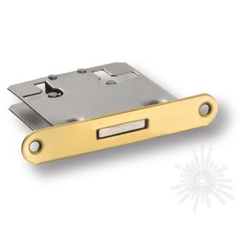 Замок врезной 14.06.035-1, материал Сталь, отделка Латунь, 48*9*50, до оси 30 мм, накладка 13*80 мм