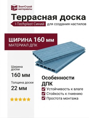 Террасная доска ДПК I-Techplast 160*22мм Синий