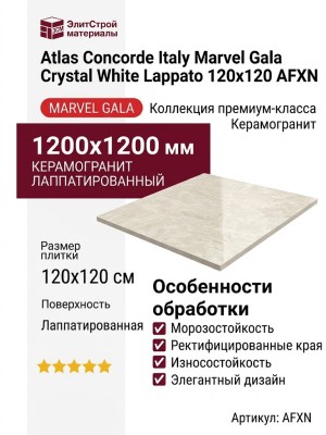 Atlas Concorde Italy Marvel Gala Crystal White Lappato 120x120 AFXN