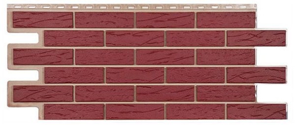 Фасадная панель T-Сайдинг, Кирпич Саман Красный