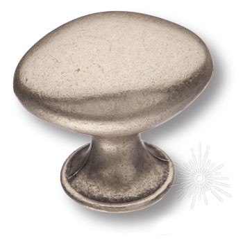 Ручка кнопка 15.340.00.16, материал Замак, отделка Серебро, 34*28*37 мм