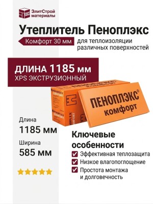 УТЕПЛИТЕЛЬ ПЕНОПЛЭКС КОМФОРТ 30 ММ