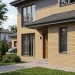 Фасадные панели Grand Line, Клинкерный кирпич Design, Песочный, шов RAL 7006