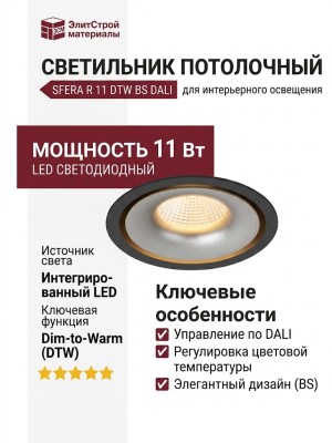 Светильник потолочный SFERA R 11 DTW BS DALI