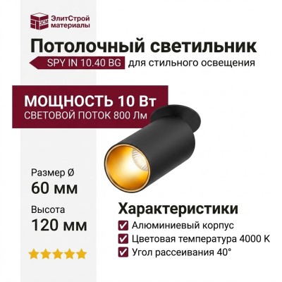 Светильник потолочный SPY IN 10.40 BG