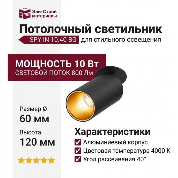 Светильник потолочный SPY IN 10.40 BG