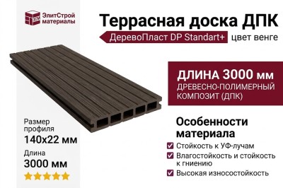 Террасная доска ДПК ДеревоПласт - DP Standart+ цвет венге