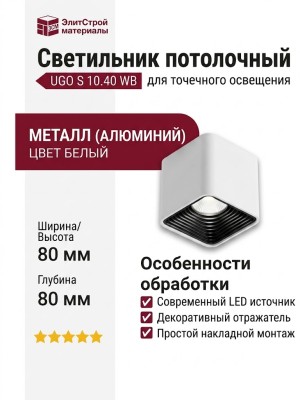 Светильник потолочный UGO S 10.40 WB