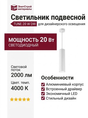 Светильник подвесной TUNE 20 W DW