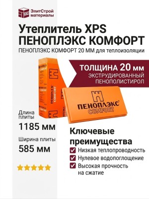 Утеплитель ПЕНОПЛЭКС КОМФОРТ 20 ММ