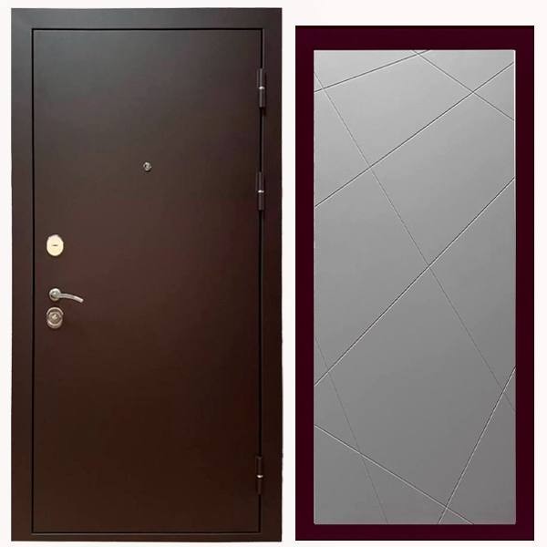 Дверь входная «Стальной Портье», внутренняя панель Лучи (лайт грей софт)