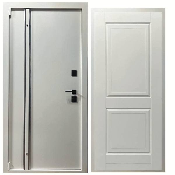 Дверь входная «Стальной Дуэт Пик», внутренняя панель НШ-1 ( молочный софт)